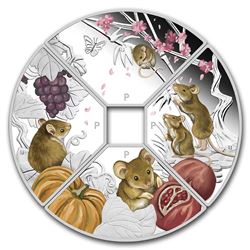 2020 Tuvalu 1 oz Silver Year of the Mouse Quadrant Proof