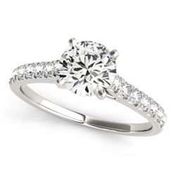 Natural 1.23 ctw Diamond Solitaire Ring 14k White Gold
