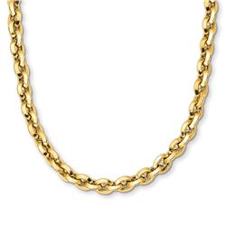 14k Yellow Gold Knife-edge Rolo Link Necklace - 17.25 in.