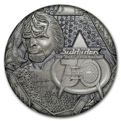 2017 TUV 1 oz Ag Star Trek: Next Generation LT Commander Worf Prf