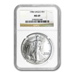 1986 Silver American Eagle MS-69 NGC