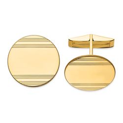 14k Yellow Gold Cuff Links - Stripes