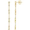 Image 1 : Natural 0.35 CTW Bezel Diamond Train Dangle Earrings 14KT Yellow Gold
