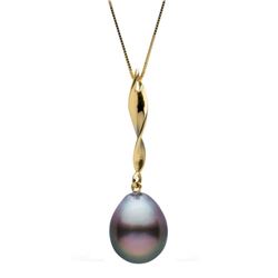 Black Tahitian Drop-Shape Pearl Icicle Pendant, 11.0-12.0mm