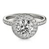 Image 1 : Natural 1.08 ctw Diamond Solitaire Halo Ring 14k White Gold