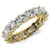 Image 1 : Natural 3.02 CTW Cushion Cut Diamond Eternity Ring 18KT Yellow Gold