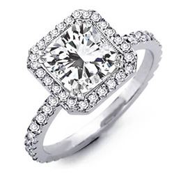 Natural 3.03 CTW Radiant Cut Diamond Engagement Ring 18KT White Gold