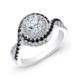 Natural 1.52 CTW Round Cut Spiral Diamond Ring 18KT White Gold