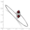 Image 2 : 14k White Gold Garnet Pyramid Bangle - 7 in.