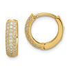 Image 1 : 14k Yellow Gold Cubic Zirconia Hinged Hoop Earrings - 39 mm