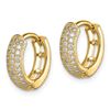 Image 2 : 14k Yellow Gold Cubic Zirconia Hinged Hoop Earrings - 39 mm