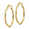 Image 2 : 14k Yellow Gold Textured Hoop Earrings - 2x1 mm