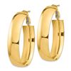 Image 2 : 14k Yellow Gold Omega Back Oval Hoop Earrings - 10x28 mm