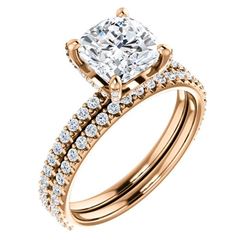Natural 2.92 CTW Halo Cushion Cut Diamond Ring 14KT Rose Gold