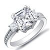 Image 1 : Natural 2.13 CTW Asscher Cut w/ Princess & Round Cut Diamond Engagement Ring 14KT White Gold