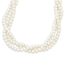 14k Gold 6-7 mm 3-Strand Cultured Pearl Necklace
