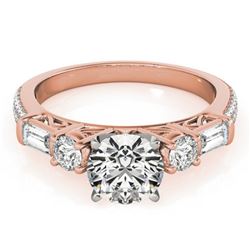 Natural 2 ctw Diamond Pave Ring 14k Rose Gold