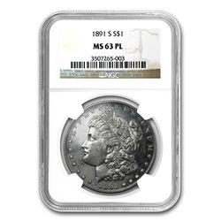 1891-S Morgan Dollar MS-63 PL NGC