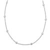Image 1 : 14K White Polished & D/C w/2 in ext Hearts Necklace - 17.5 in.