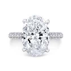 Natural 5.22 CTW Halo Oval Cut Diamond Engagement Ring 18KT White Gold