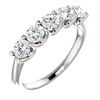 Image 1 : Natural 1.02 CTW Round Cut 5-Stone Diamond Ring 14KT White Gold