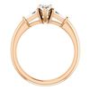 Image 3 : Natural 1.02 CTW Pear Cut & Baguette 3-Stone Diamond Ring 14KT Rose Gold