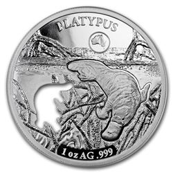 2019 Solomon Islands 1 oz Silver Shapes of Australia (Platypus)