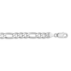 14k White Gold 7.5 mm Figaro Chain - 22 in.