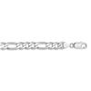 Image 2 : 14k White Gold 7.5 mm Figaro Chain - 22 in.