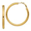 Image 1 : 14k Yellow Gold Polished Round Hoop Earrings - 40 mm
