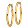 Image 2 : 14k Yellow Gold Polished Round Hoop Earrings - 40 mm