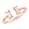 Image 1 : Natural 0.27 CTW Stackable Baguette Diamond Cuff Ring 18KT Rose Gold