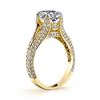 Image 4 : Natural 2.72 CTW Oval Cut Diamond Pave Split Shank Engagement Ring 18KT Yellow Gold