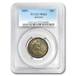 1854 Liberty Seated Quarter MS-63 PCGS (Arrows)