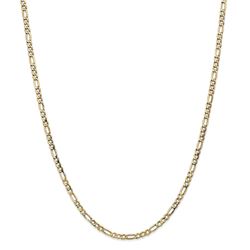 14k Gold 3.5 mm Semi-Solid Figaro Chain Necklace - 24 in.