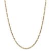 Image 1 : 14k Gold 3.5 mm Semi-Solid Figaro Chain Necklace - 24 in.