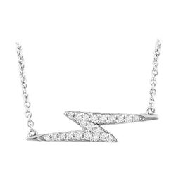 Natural 0.15 CTW Lightning Bolt Diamond Necklace 14KT White Gold
