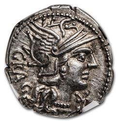 Roman Republic AR Denarius L.Ant. Gargulus (c. 136 BC) MS NGC