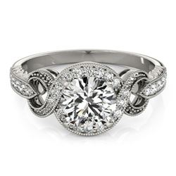 Natural 1.05 ctw Diamond Halo Ring 14k White Gold