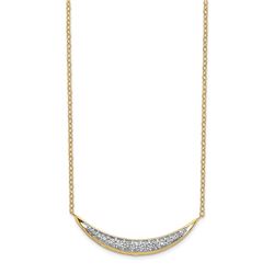 14k Yellow Gold .332ct Diamond Curved Bar Necklace - 18 in.