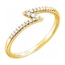 Natural 0.15 CTW Zig Zag Diamond Ring 18KT Yellow Gold