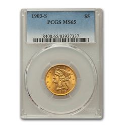 1903-S $5 Liberty Gold Half Eagle MS-65 PCGS