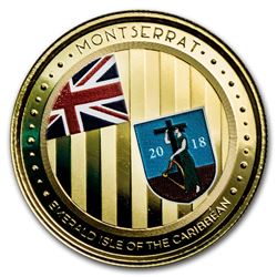 2018 Montserrat 1 oz Au Emerald Isle of the Caribbean (Colorized)