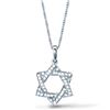 Image 1 : Natural 0.27 CTW Pave Set Diamond Star of David Pendant With Chain 14KT White Gold