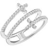 Image 1 : Natural 0.4 CTW Three Tier Cross Diamond Ring 18KT White Gold