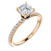 Image 1 : Natural 3.72 CTW Cushion Cut Diamond Engagement Ring 14KT Rose Gold