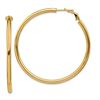 Image 1 : 14k Yellow Gold Polished Round Hoop Earrings - 45 mm