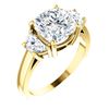 Image 1 : Natural 3.92 CTW Cushion Cut Diamond 3-Stone Diamond Ring 18KT Yellow Gold