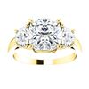 Image 4 : Natural 3.92 CTW Cushion Cut Diamond 3-Stone Diamond Ring 18KT Yellow Gold