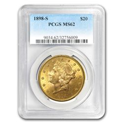 1898-S $20 Liberty Gold Double Eagle MS-62 PCGS